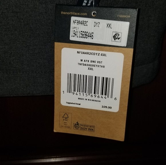 The North Face Apex Canyonwall Eco Vest for Men - TNF Dark Grey Heather - XXL - Picture 3 of 6